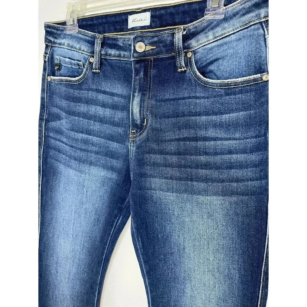 KanCan Quinn Mid Rise Ankle Flare Jeans Raw/Split/Frayed hem size 29 - Picture 2 of 11